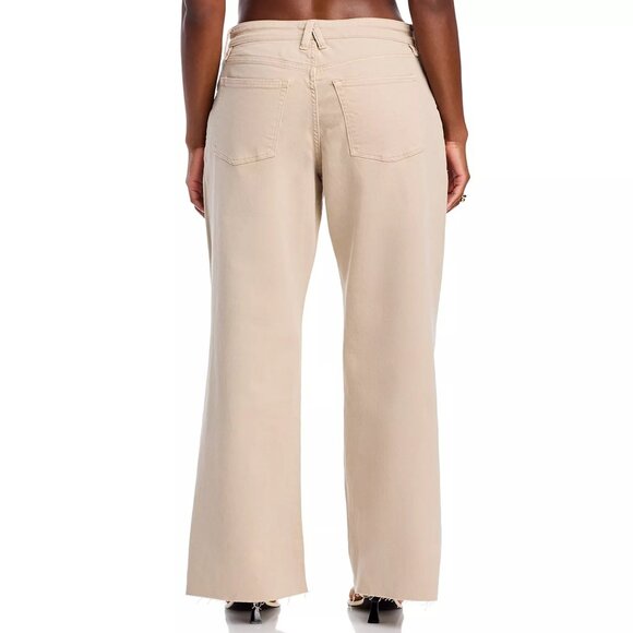 179$ Good American Good Ease Wide Leg Relaxed Jeans Size US 12/UK 16 Beige - Picture 2 of 5